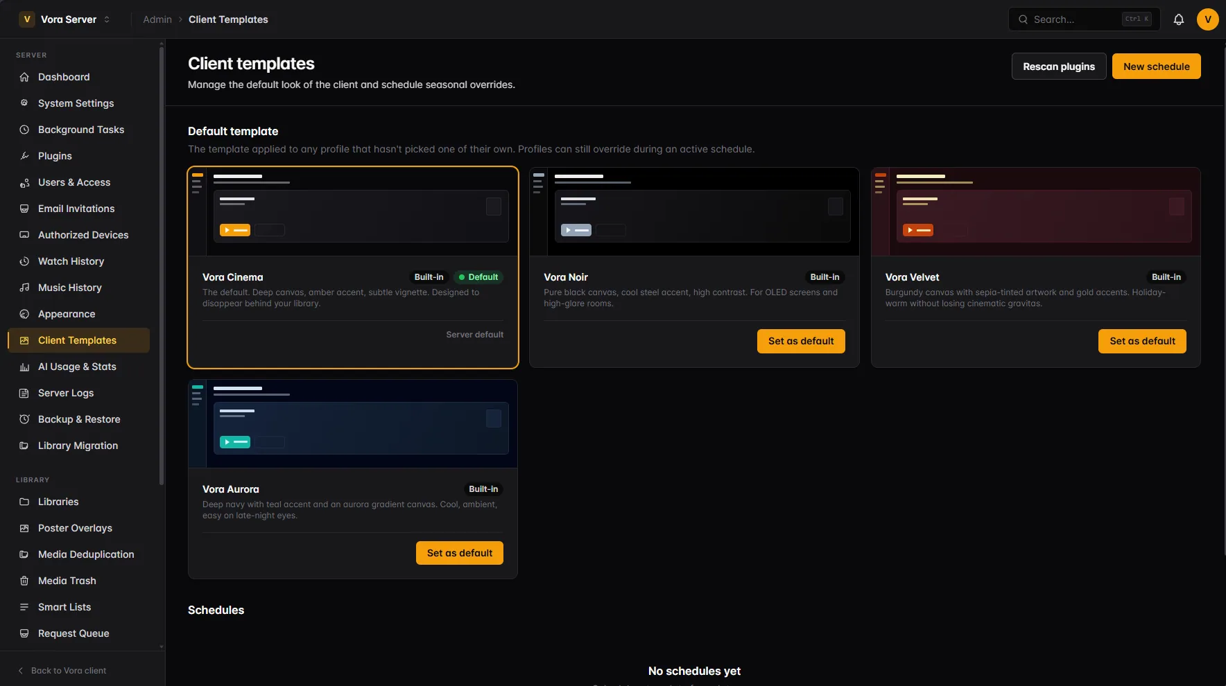 Client theming in the Vora admin