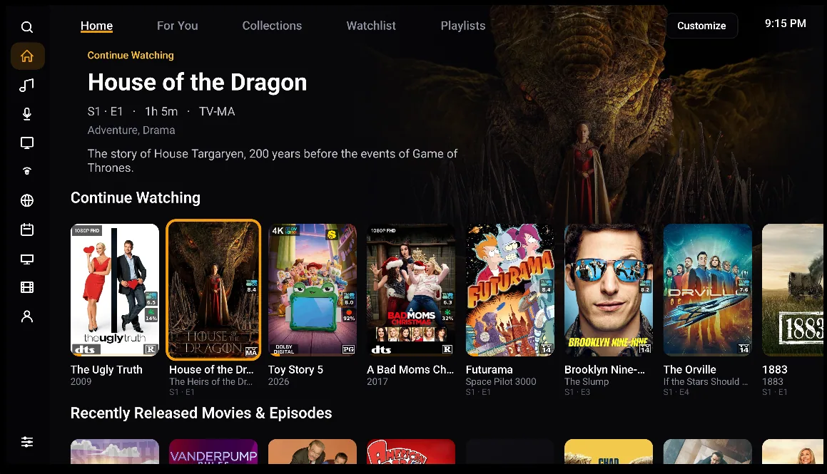 Home on Android TV