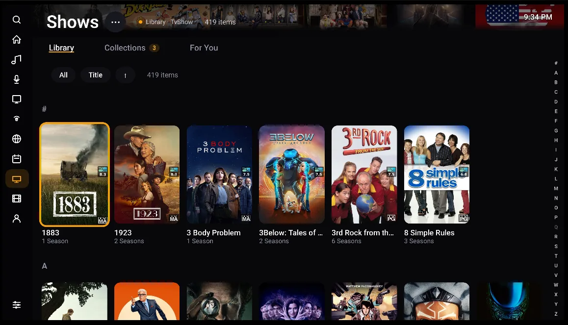 Library on Android TV