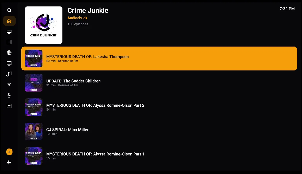 Podcasts on Android TV